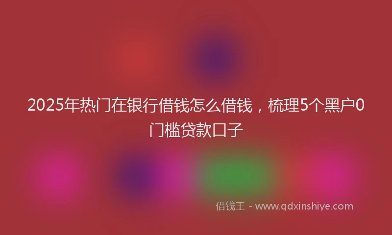 2025年热门在银行借钱怎么借钱，梳理5个黑户0门槛贷款口子