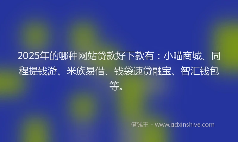 2025年的哪种网站贷款好下款有：小喵商城、同程提钱游、米族易借、钱袋速贷融宝、智汇钱包等。