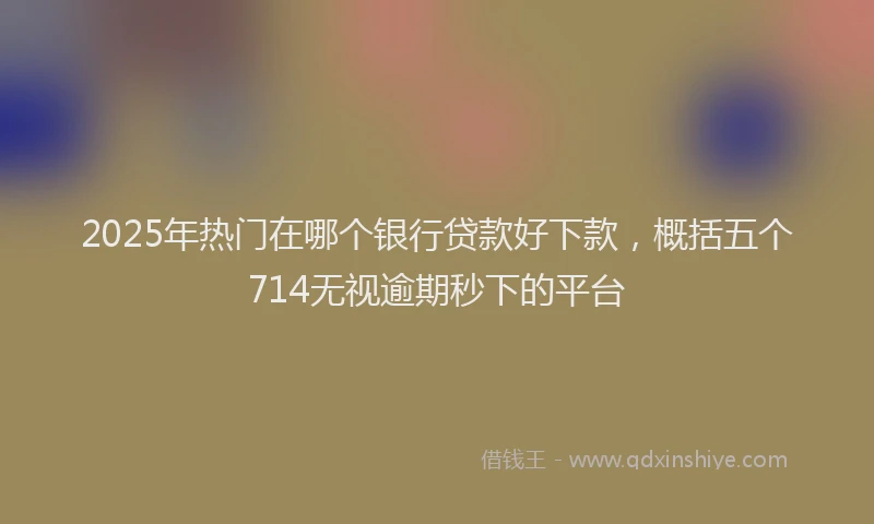 2025年热门在哪个银行贷款好下款，概括五个714无视逾期秒下的平台