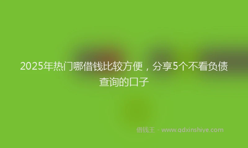 2025年热门哪借钱比较方便，分享5个不看负债查询的口子