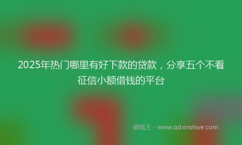2025年热门哪里有好下款的贷款，分享五个不看征信小额借钱的平台