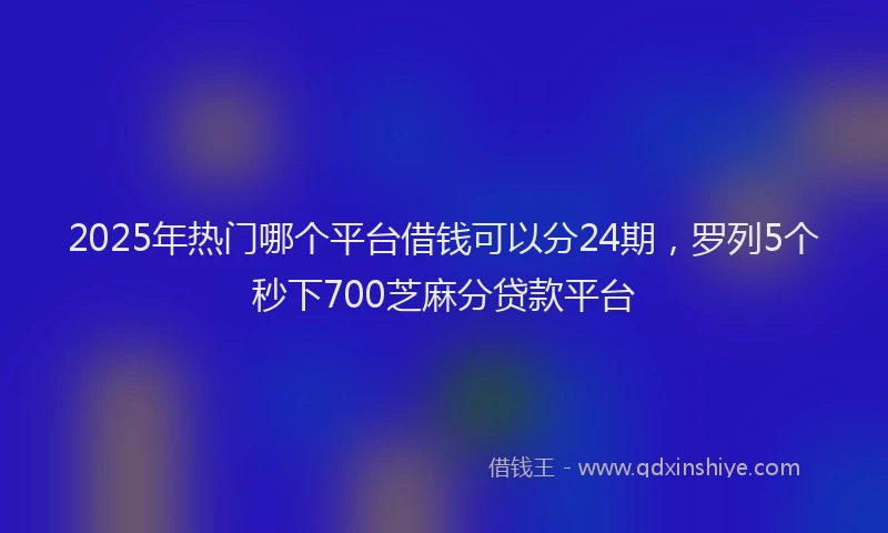 2025年热门哪个平台借钱可以分24期，罗列5个秒下700芝麻分贷款平台