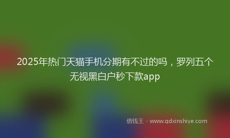 2025年热门天猫手机分期有不过的吗，罗列五个无视黑白户秒下款app