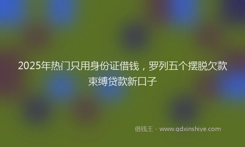 2025年热门只用身份证借钱，罗列五个摆脱欠款束缚贷款新口子