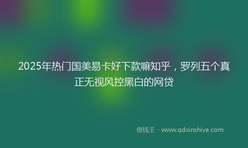 2025年热门国美易卡好下款嘛知乎，罗列五个真正无视风控黑白的网贷