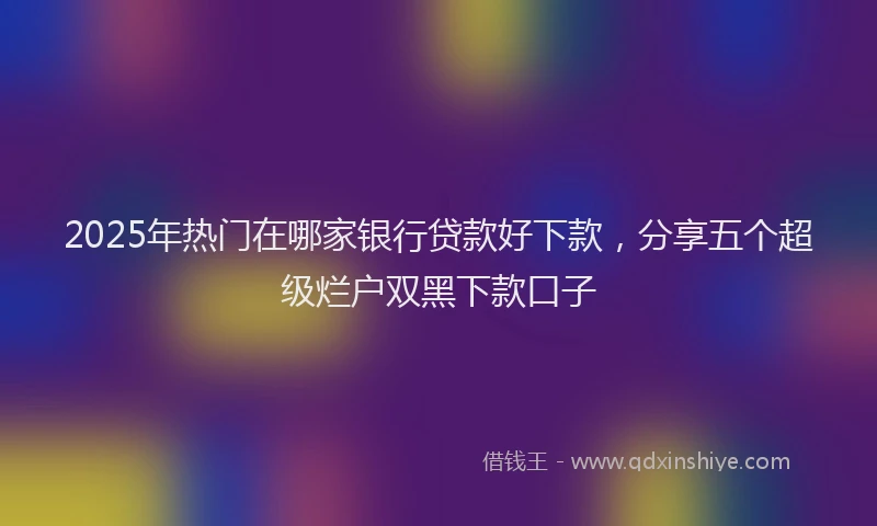 2025年热门在哪家银行贷款好下款，分享五个超级烂户双黑下款口子