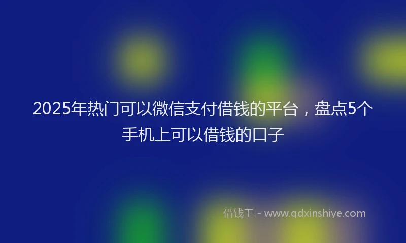 2025年热门可以微信支付借钱的平台，盘点5个手机上可以借钱的口子