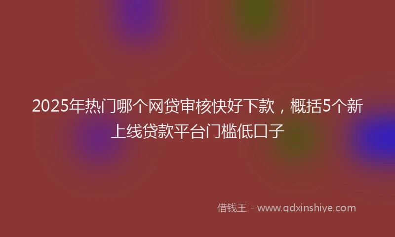 2025年热门哪个网贷审核快好下款，概括5个新上线贷款平台门槛低口子