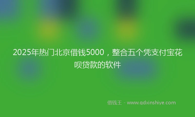 2025年热门北京借钱5000，整合五个凭支付宝花呗贷款的软件