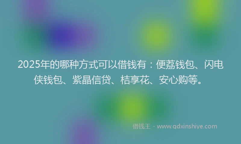 2025年的哪种方式可以借钱有：便荔钱包、闪电侠钱包、紫晶信贷、桔享花、安心购等。