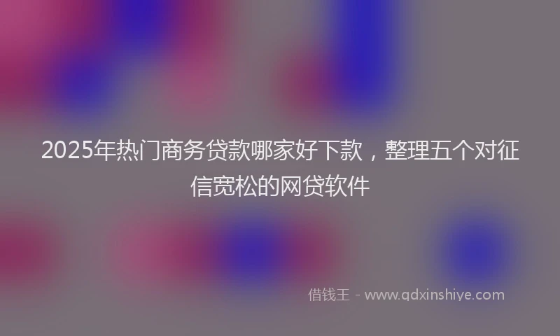 2025年热门商务贷款哪家好下款，整理五个对征信宽松的网贷软件