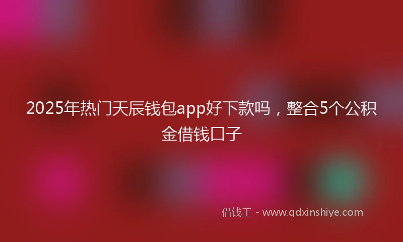 2025年热门天辰钱包app好下款吗，整合5个公积金借钱口子