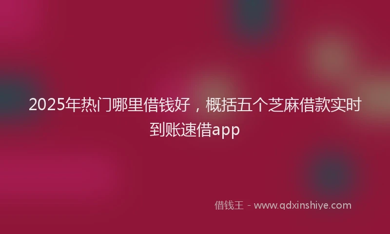2025年热门哪里借钱好，概括五个芝麻借款实时到账速借app
