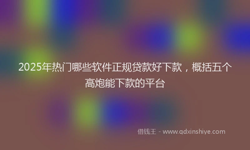 2025年热门哪些软件正规贷款好下款，概括五个高炮能下款的平台