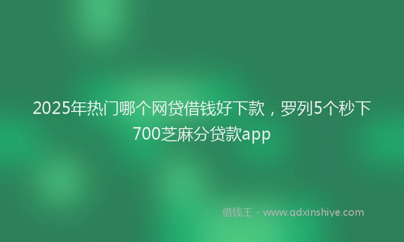 2025年热门哪个网贷借钱好下款，罗列5个秒下700芝麻分贷款app