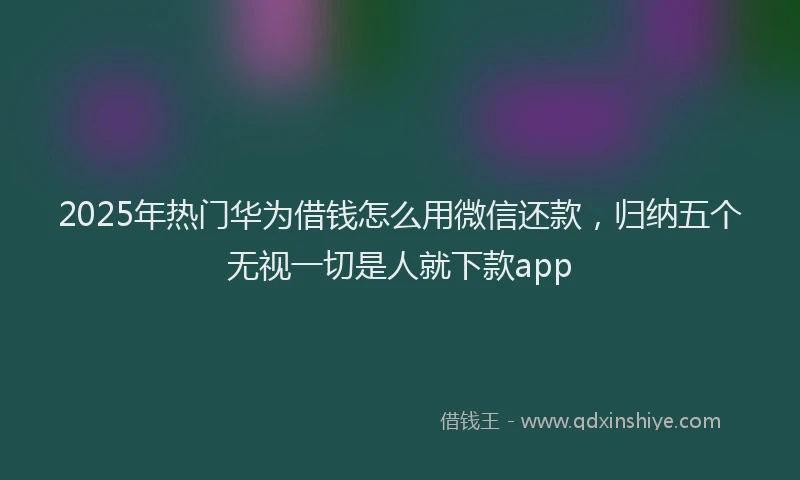2025年热门华为借钱怎么用微信还款，归纳五个无视一切是人就下款app