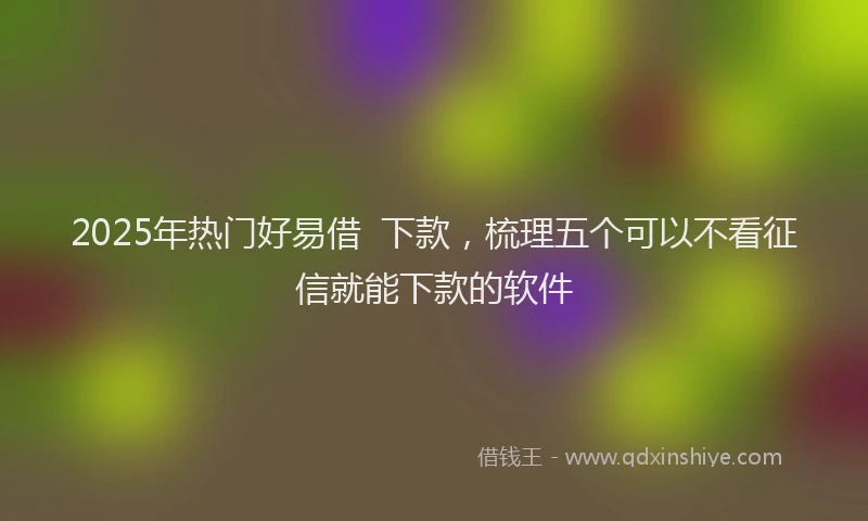 2025年热门好易借  下款，梳理五个可以不看征信就能下款的软件