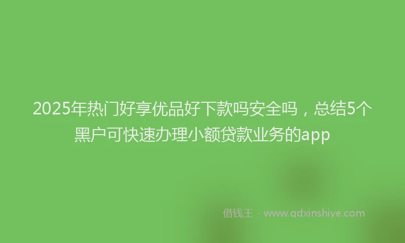 2025年热门好享优品好下款吗安全吗，总结5个黑户可快速办理小额贷款业务的app