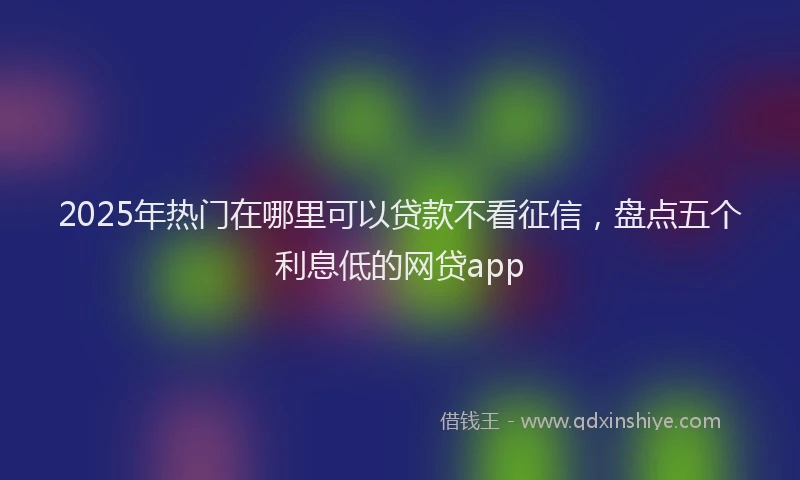 2025年热门在哪里可以贷款不看征信，盘点五个利息低的网贷app