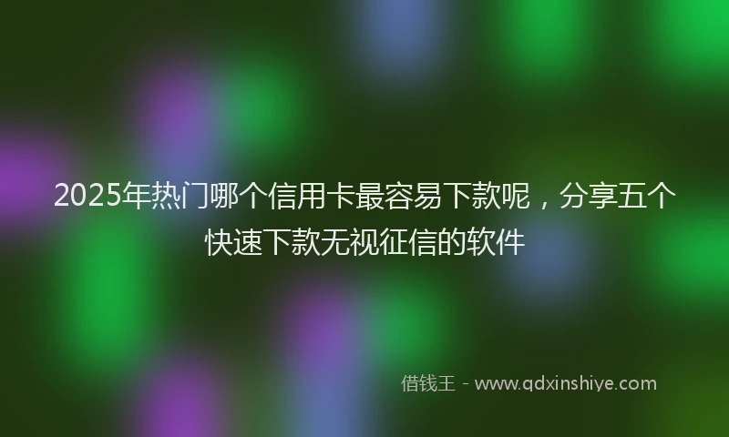 2025年热门哪个信用卡最容易下款呢，分享五个快速下款无视征信的软件