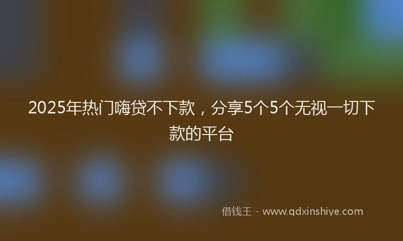 2025年热门嗨贷不下款，分享5个5个无视一切下款的平台
