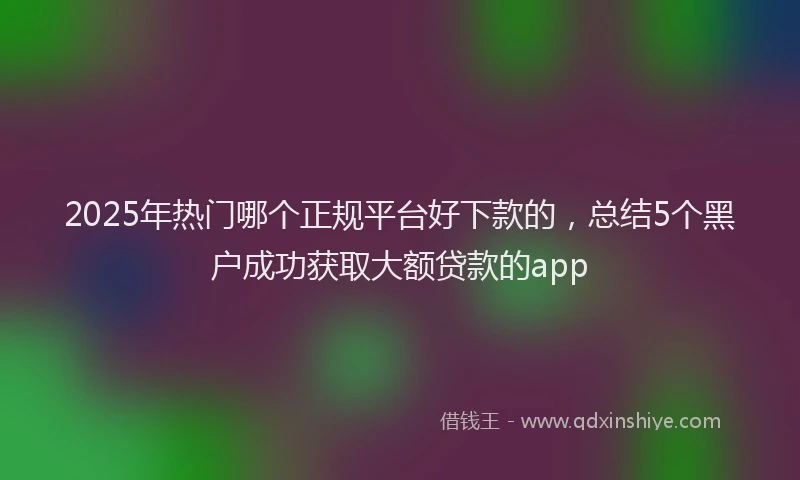 2025年热门哪个正规平台好下款的，总结5个黑户成功获取大额贷款的app