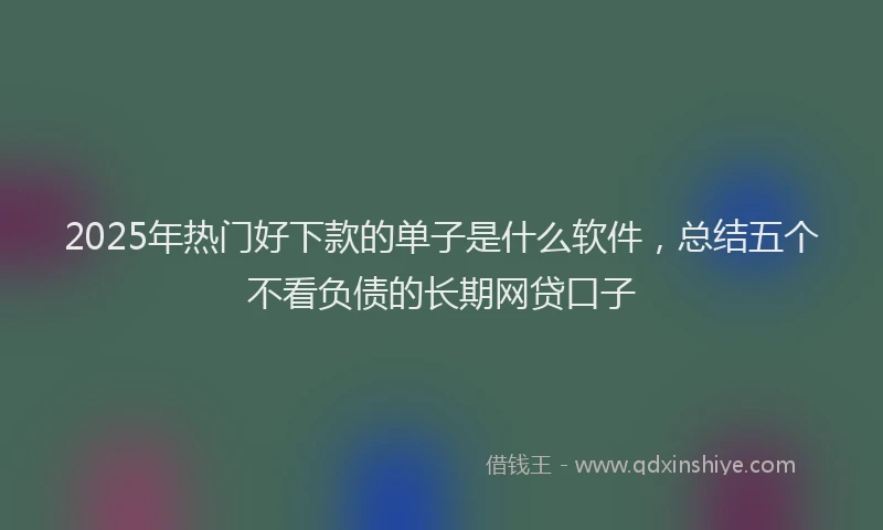 2025年热门好下款的单子是什么软件，总结五个不看负债的长期网贷口子