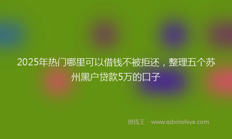 2025年热门哪里可以借钱不被拒还，整理五个苏州黑户贷款5万的口子