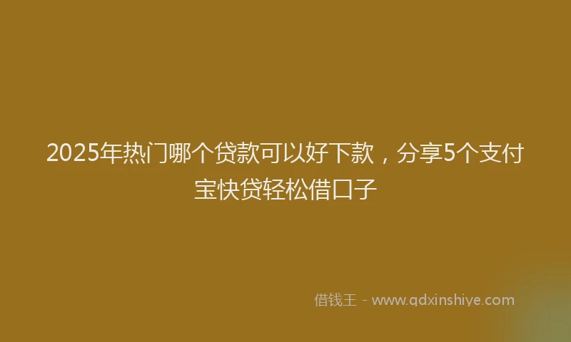 2025年热门哪个贷款可以好下款，分享5个支付宝快贷轻松借口子