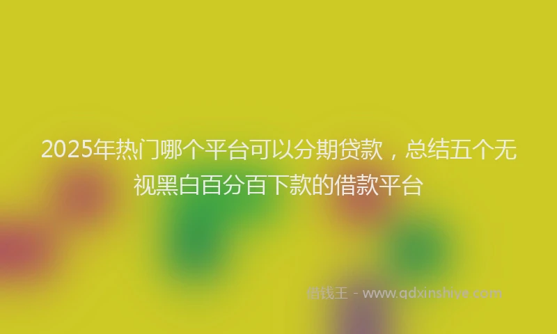 2025年热门哪个平台可以分期贷款，总结五个无视黑白百分百下款的借款平台