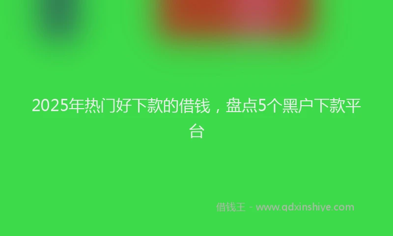 2025年热门好下款的借钱，盘点5个黑户下款平台
