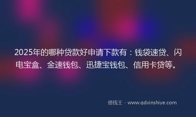 2025年的哪种贷款好申请下款有：钱袋速贷、闪电宝盒、金速钱包、迅捷宝钱包、信用卡贷等。