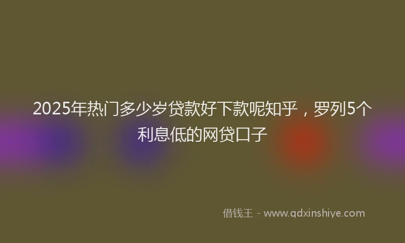 2025年热门多少岁贷款好下款呢知乎，罗列5个利息低的网贷口子