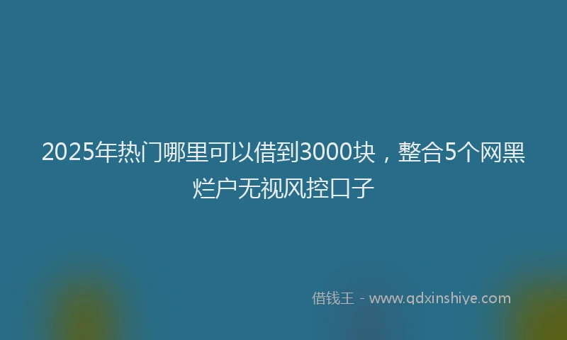 2025年热门哪里可以借到3000块，整合5个网黑烂户无视风控口子