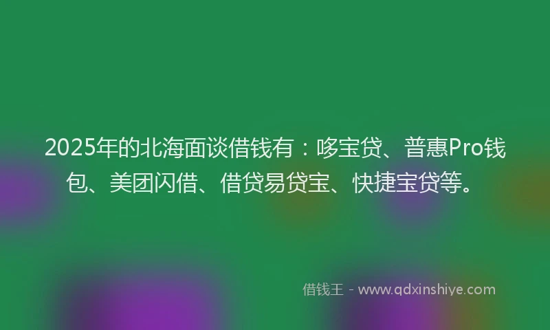 2025年的北海面谈借钱有：哆宝贷、普惠Pro钱包、美团闪借、借贷易贷宝、快捷宝贷等。