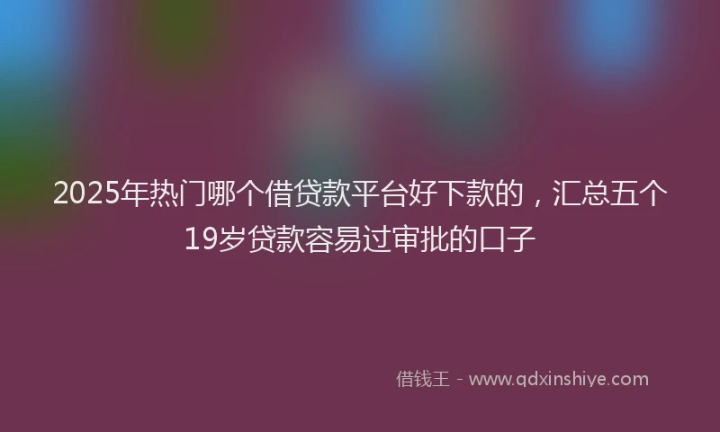2025年热门哪个借贷款平台好下款的，汇总五个19岁贷款容易过审批的口子