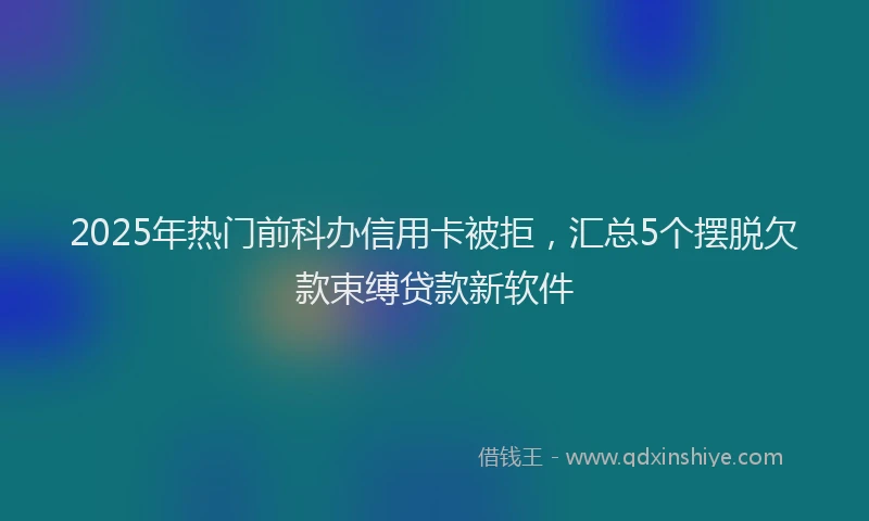 2025年热门前科办信用卡被拒，汇总5个摆脱欠款束缚贷款新软件