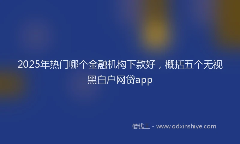 2025年热门哪个金融机构下款好，概括五个无视黑白户网贷app