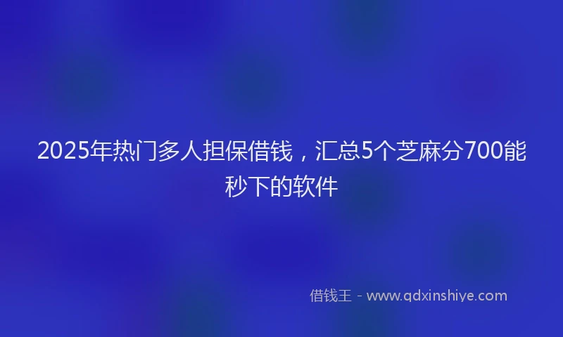 2025年热门多人担保借钱，汇总5个芝麻分700能秒下的软件