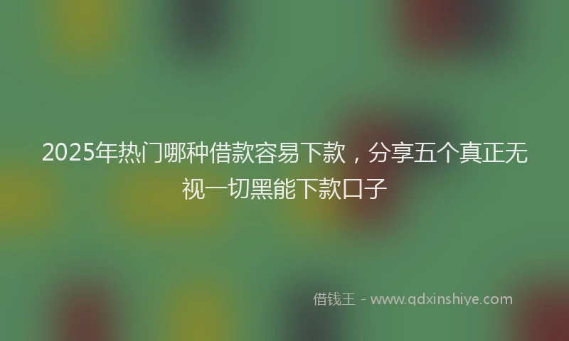 2025年热门哪种借款容易下款，分享五个真正无视一切黑能下款口子