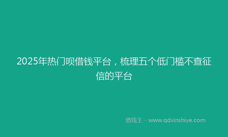2025年热门呗借钱平台，梳理五个低门槛不查征信的平台
