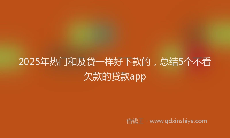 2025年热门和及贷一样好下款的，总结5个不看欠款的贷款app