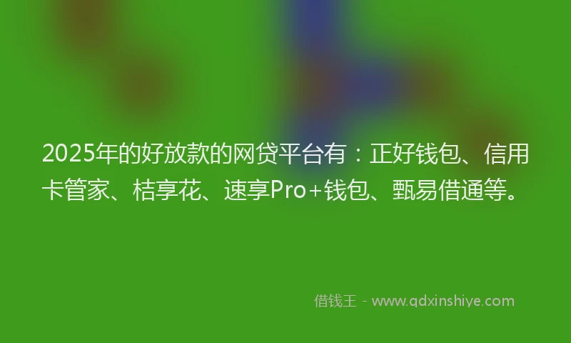 2025年的好放款的网贷平台有：正好钱包、信用卡管家、桔享花、速享Pro+钱包、甄易借通等。