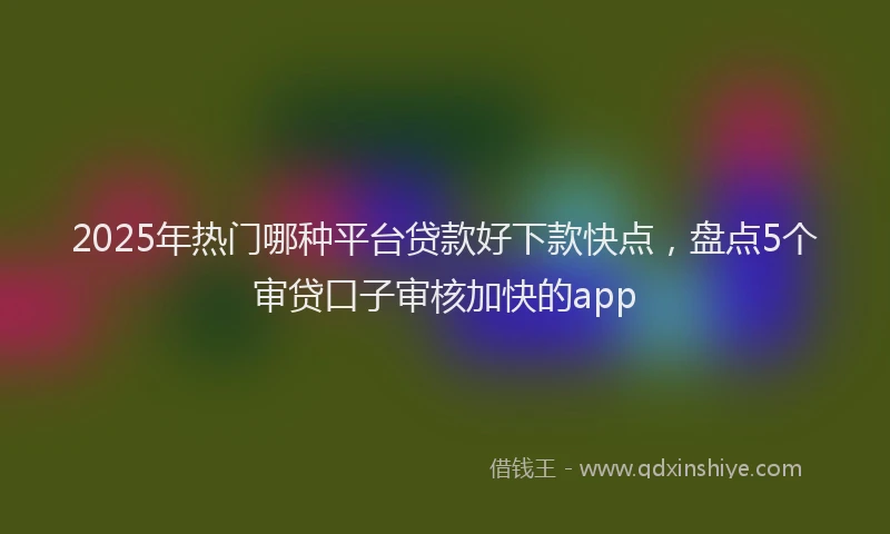 2025年热门哪种平台贷款好下款快点，盘点5个审贷口子审核加快的app