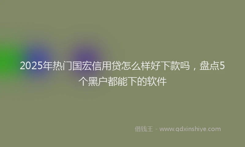 2025年热门国宏信用贷怎么样好下款吗，盘点5个黑户都能下的软件
