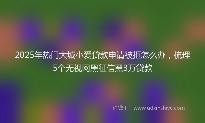 2025年热门大城小爱贷款申请被拒怎么办，梳理5个无视网黑征信黑3万贷款