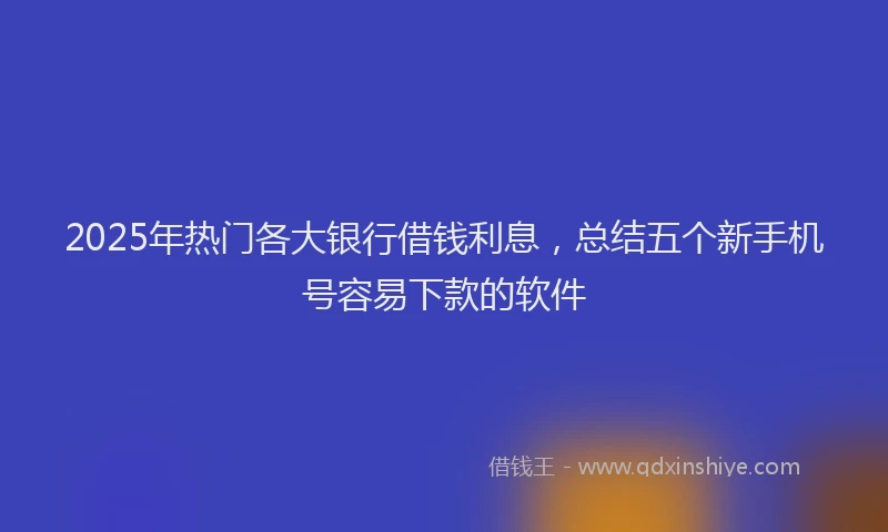 2025年热门各大银行借钱利息，总结五个新手机号容易下款的软件