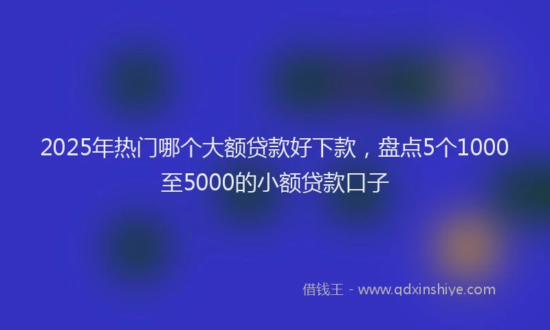 2025年热门哪个大额贷款好下款，盘点5个1000至5000的小额贷款口子