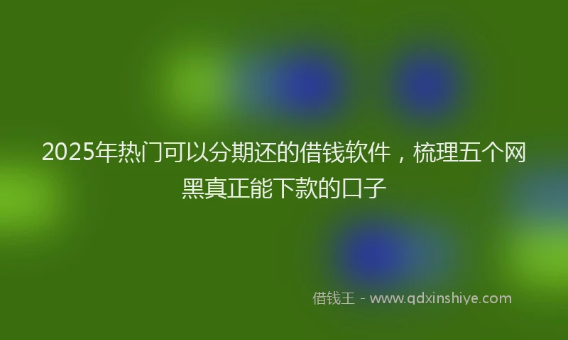 2025年热门可以分期还的借钱软件，梳理五个网黑真正能下款的口子