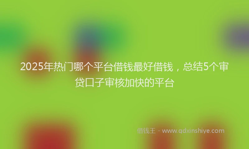 2025年热门哪个平台借钱最好借钱，总结5个审贷口子审核加快的平台
